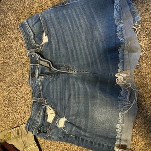 Denim short shorts